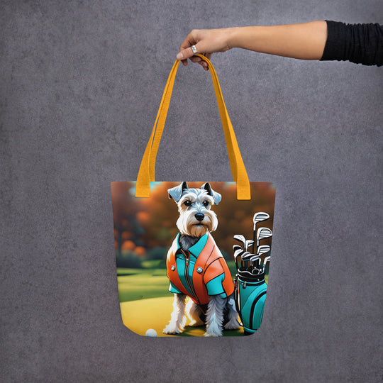 Tote bag-Miniature Schnauzer Golfer V5