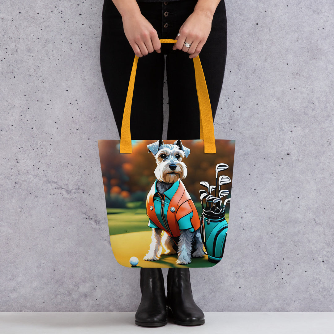 Tote bag-Miniature Schnauzer Golfer V5