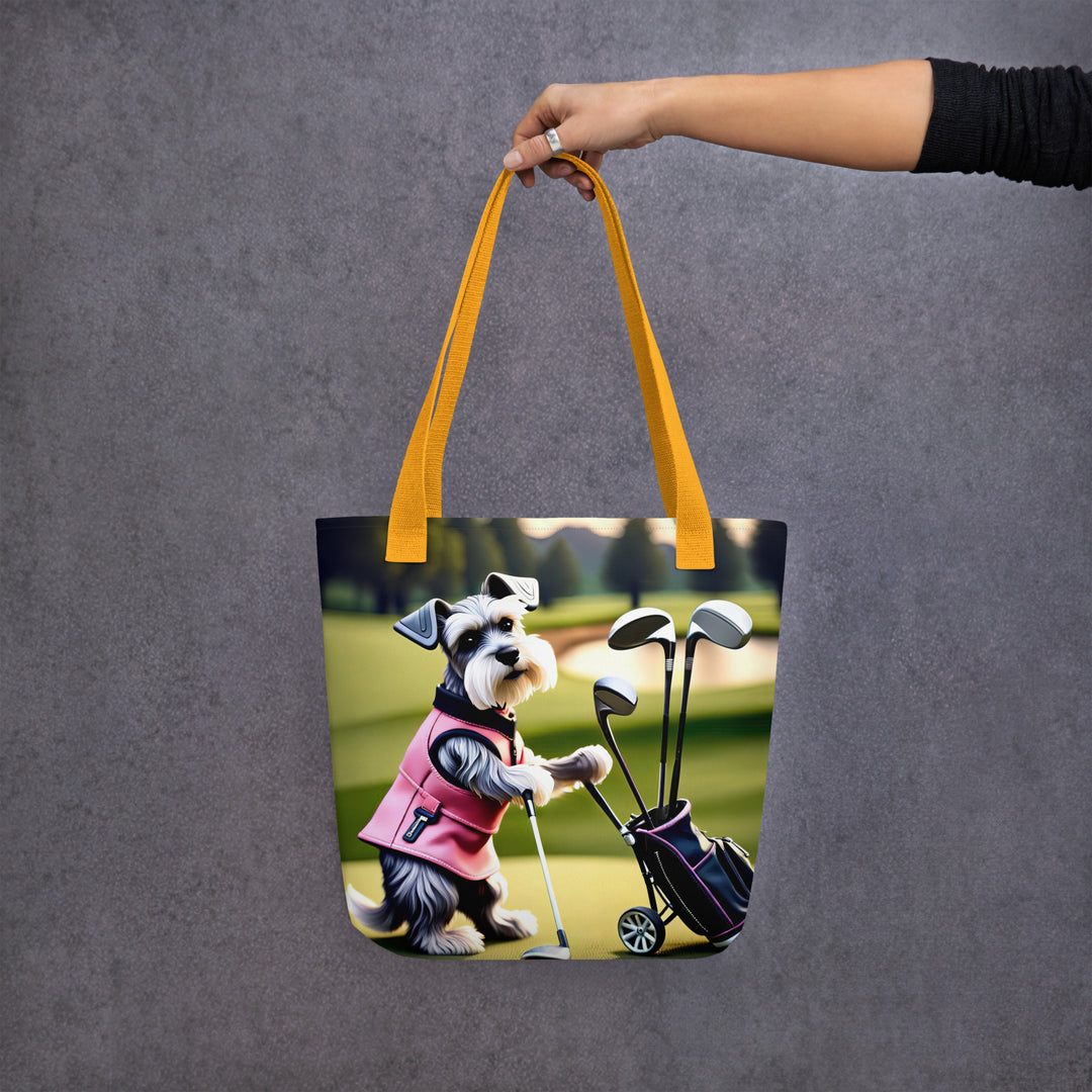 Tote bag-Miniature Schnauzer Golfer V6