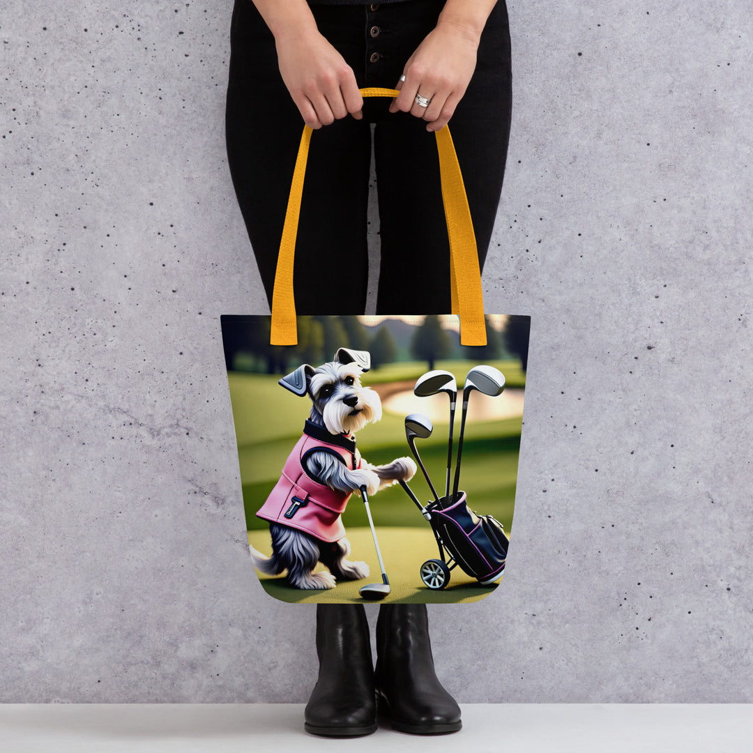 Tote bag-Miniature Schnauzer Golfer V6