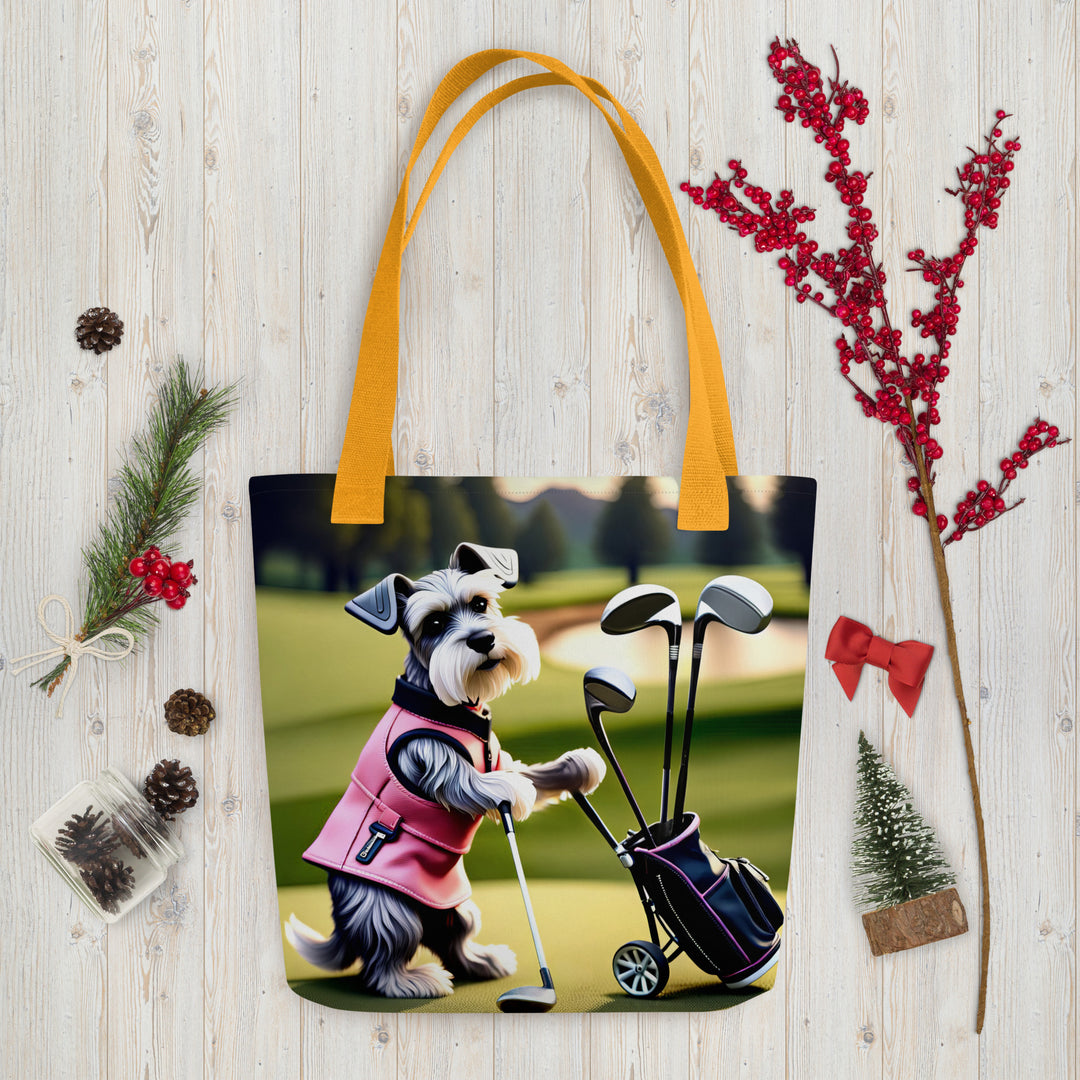 Tote bag-Miniature Schnauzer Golfer V6