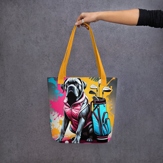 Tote bag-Cane Corso Golfer