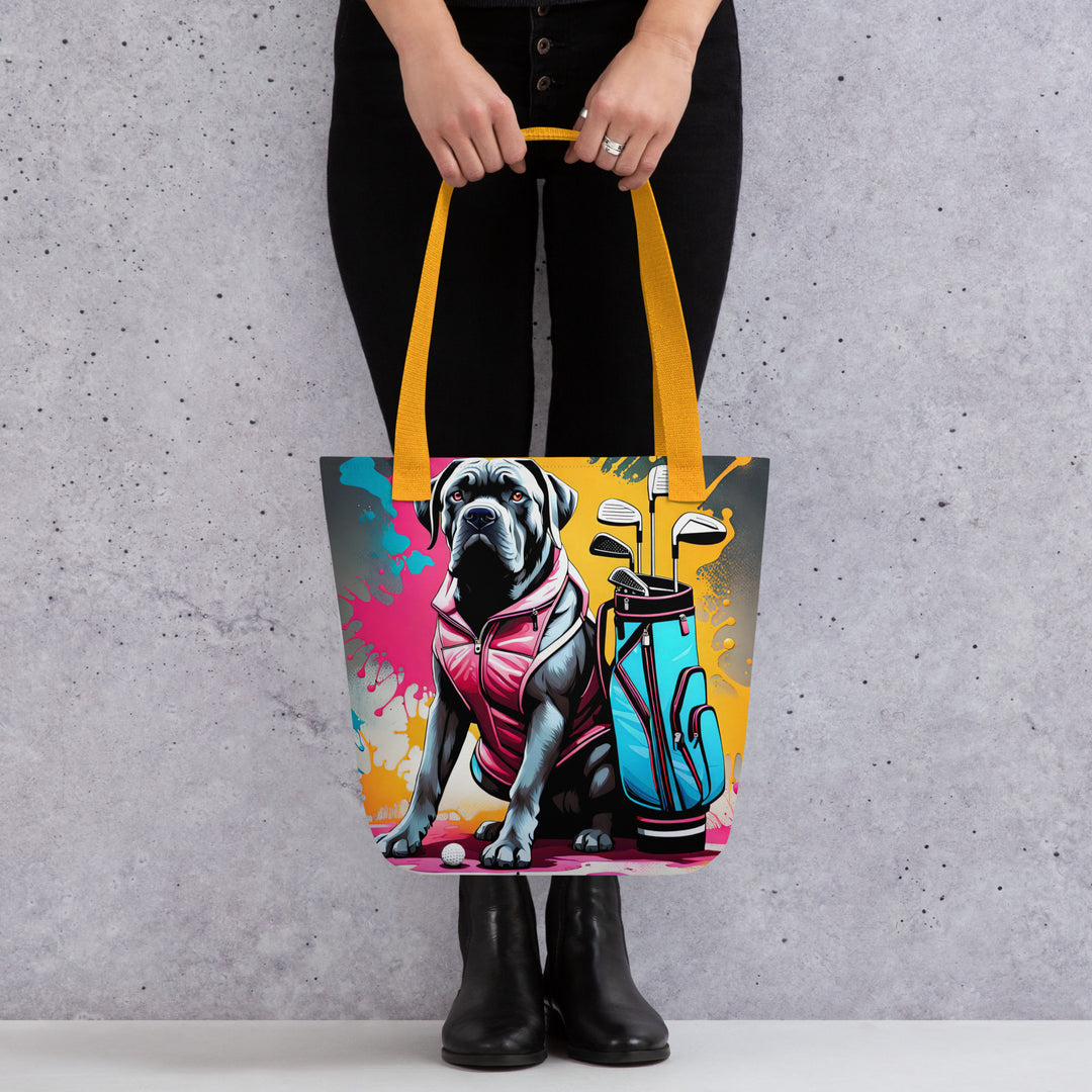 Tote bag-Cane Corso Golfer