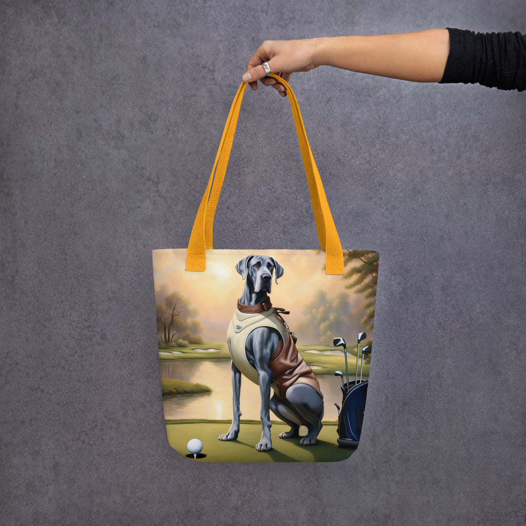 Tote bag-Great Dane Golfer