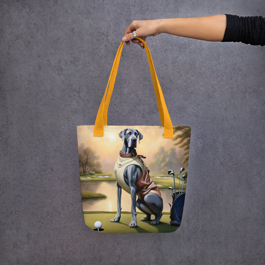 Tote bag-Great Dane Golfer