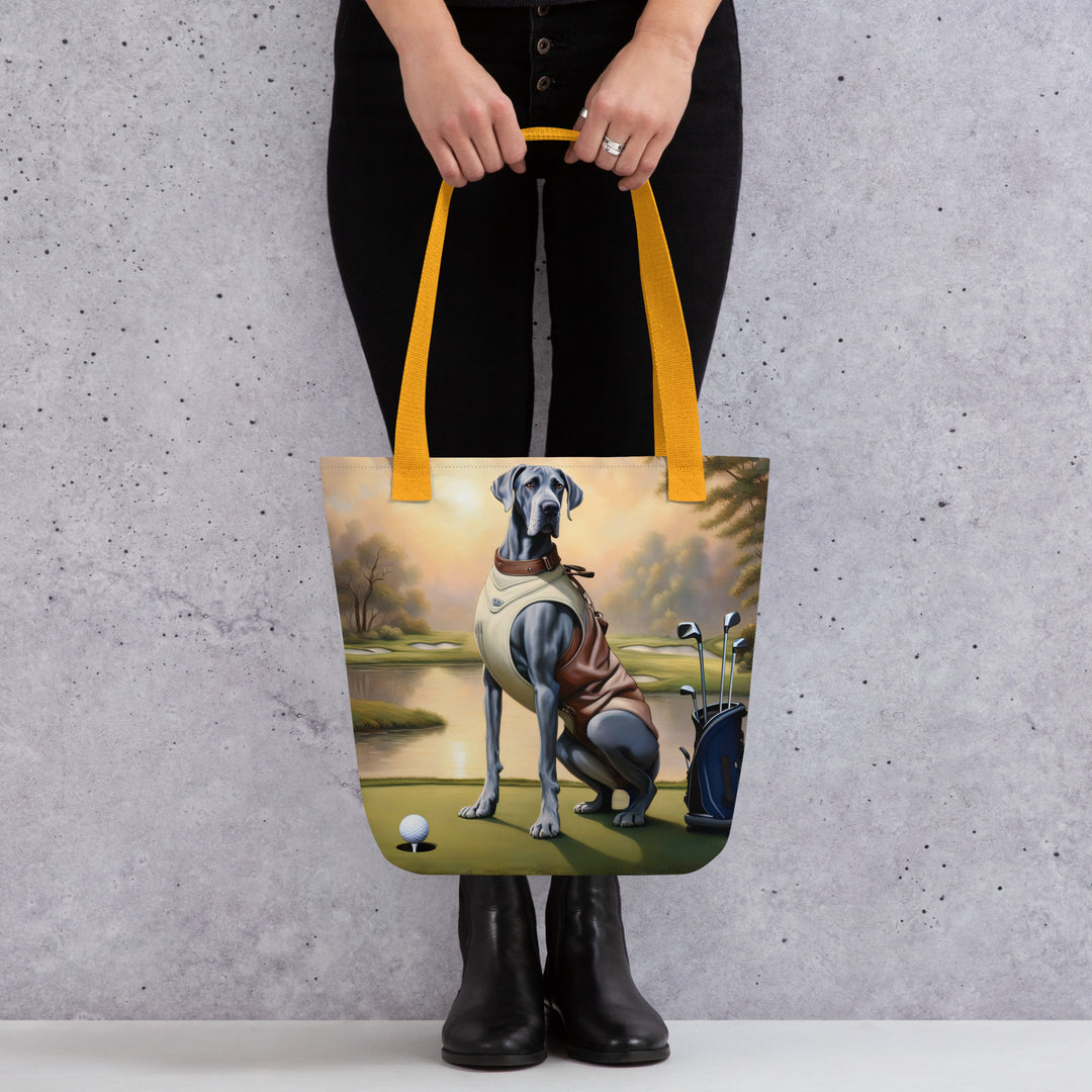 Tote bag-Great Dane Golfer