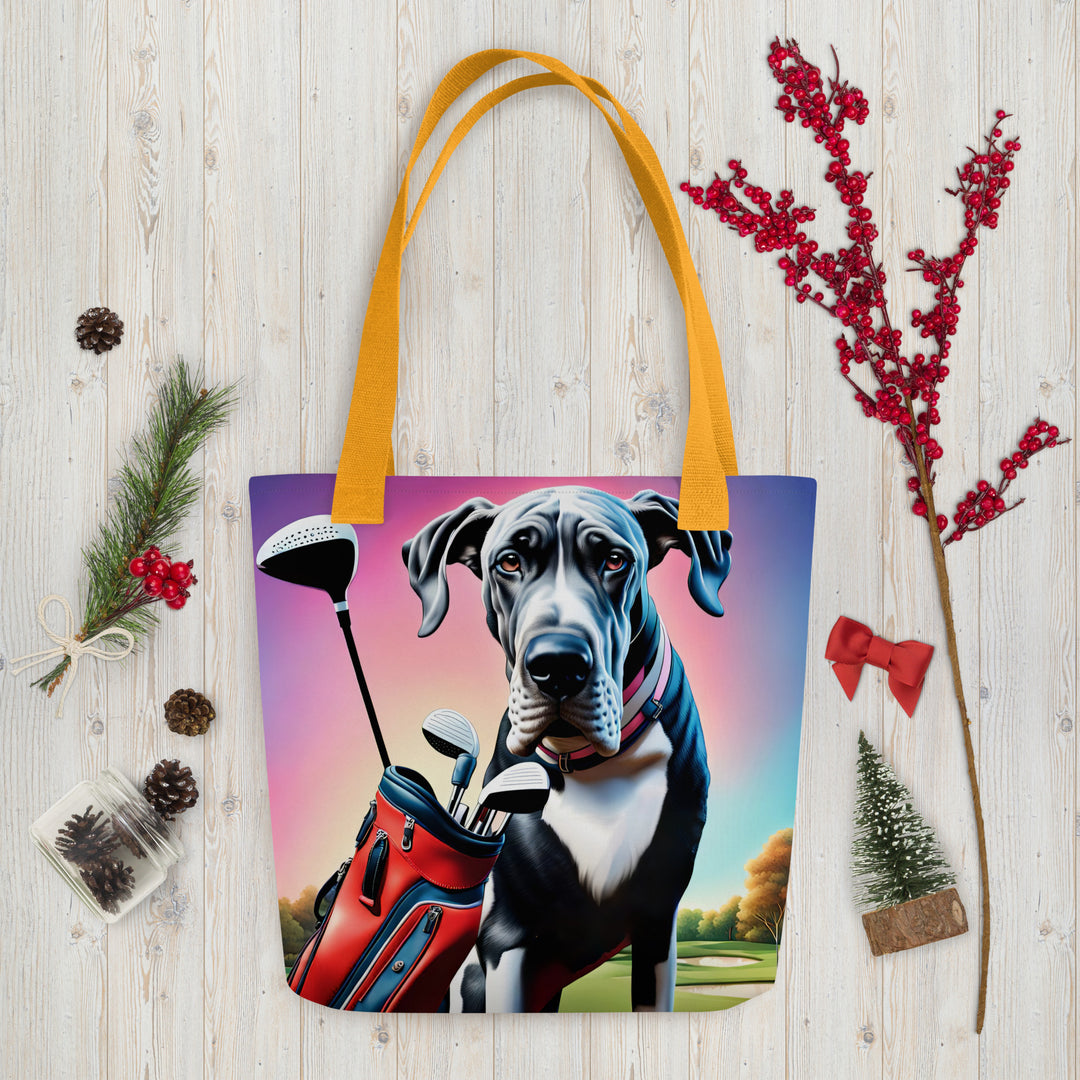 Tote bag-Great Dane Golfer V2