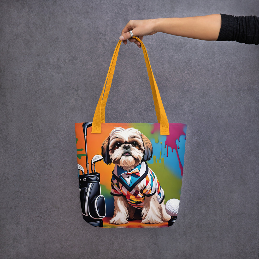 Tote bag-Shih Tzu Golfer