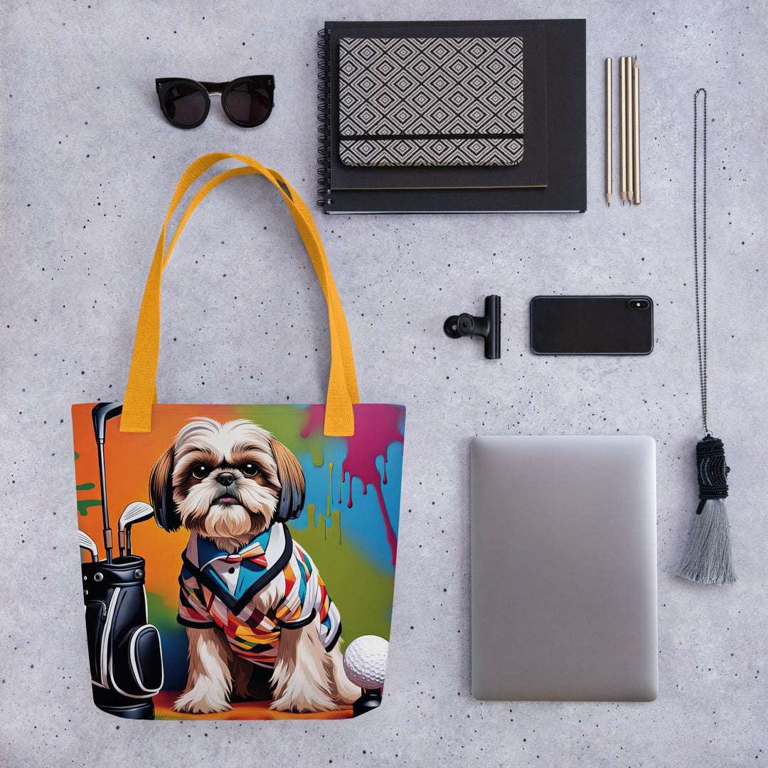 Tote bag-Shih Tzu Golfer