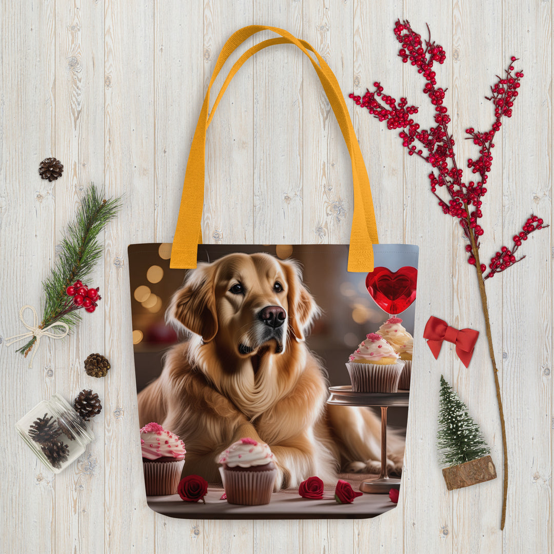 Tote bag-Golden Retriever Romantic