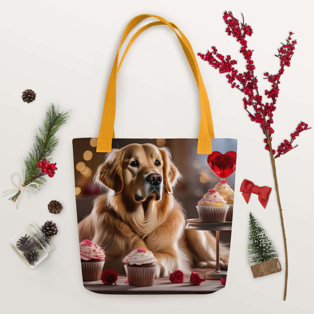 Tote bag-Golden Retriever Romantic