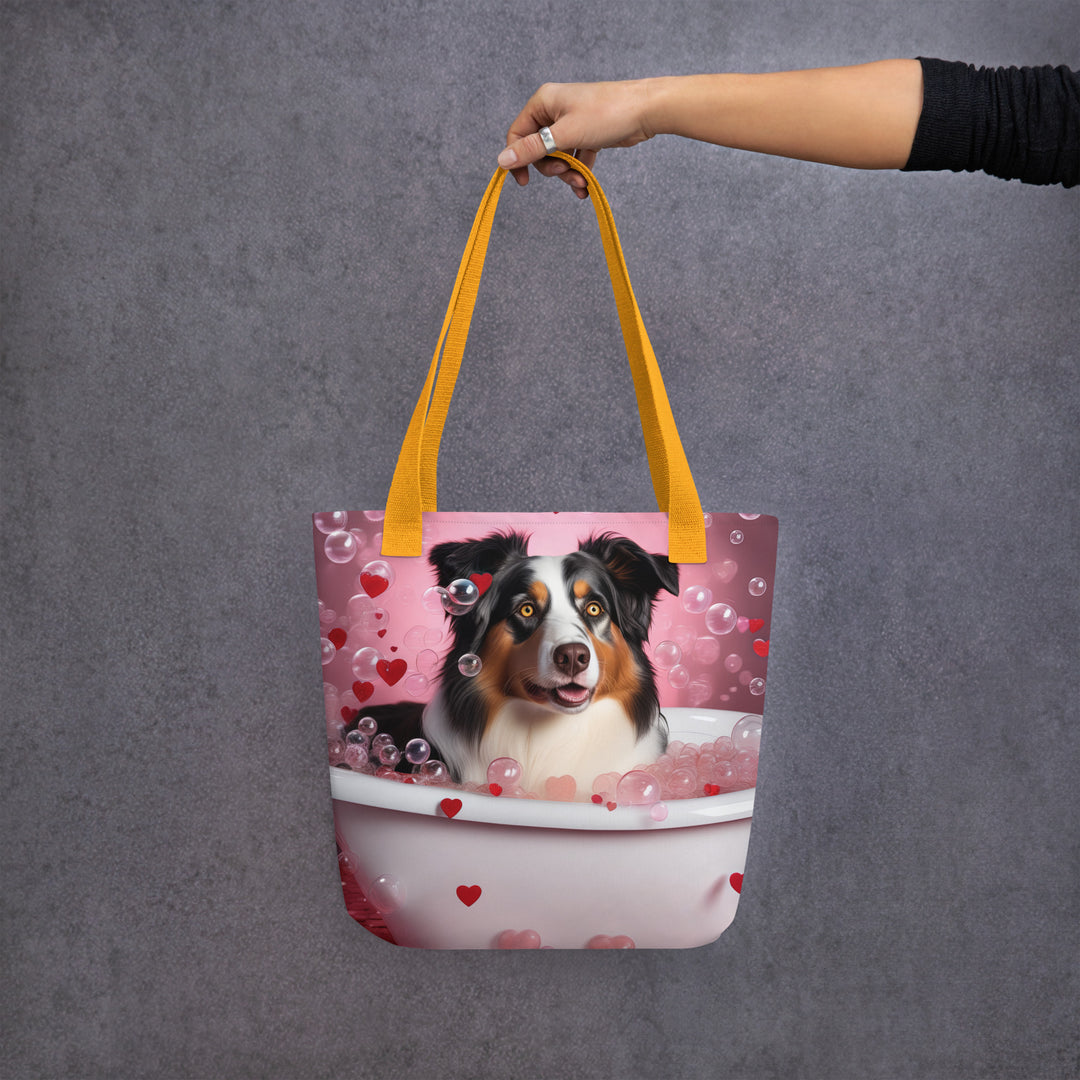 Tote bag-Australian Shepherd Romantic