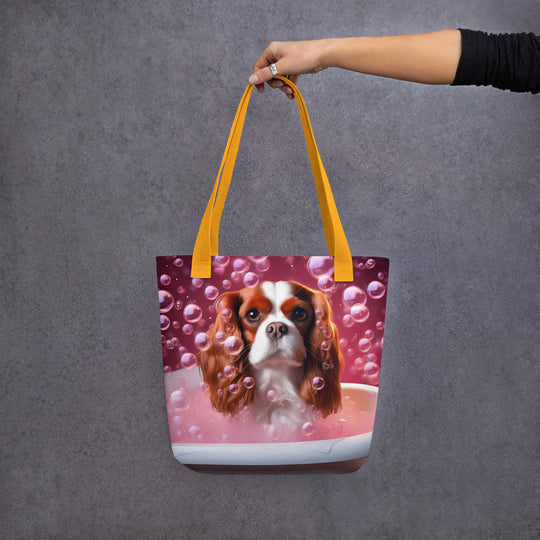 Tote bag-Cavalier King Charles Spaniel Romantic