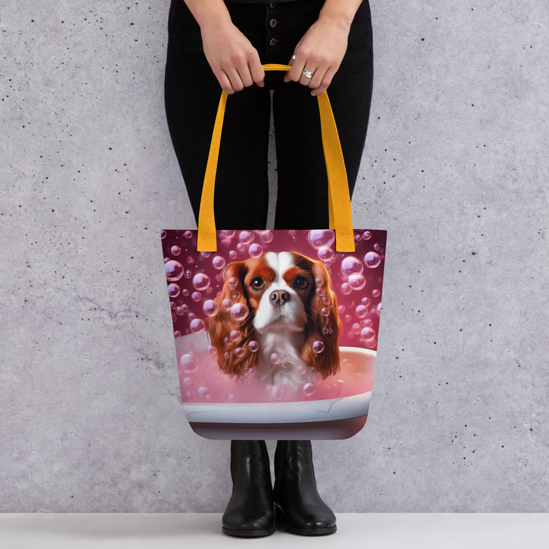 Tote bag-Cavalier King Charles Spaniel Romantic