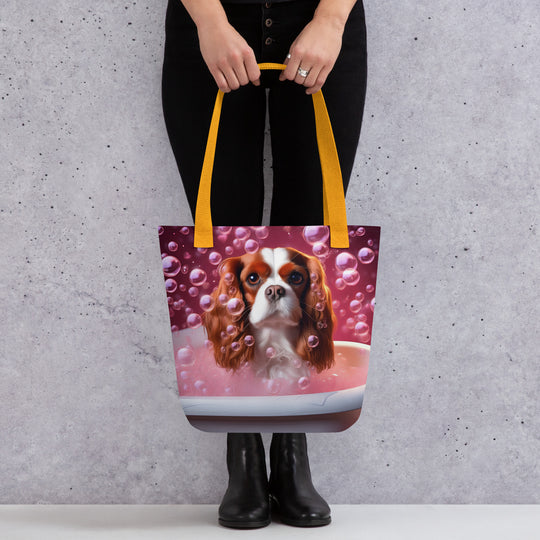 Tote bag-Cavalier King Charles Spaniel Romantic