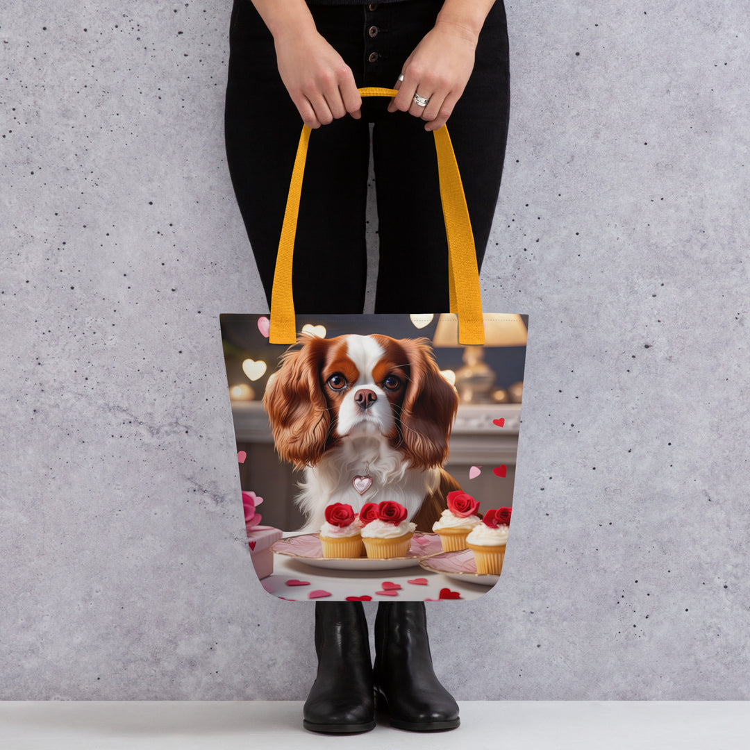 Tote bag-Cavalier King Charles Spaniel Romantic V2