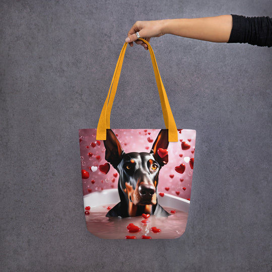 Tote bag-Doberman Pinscher Romantic