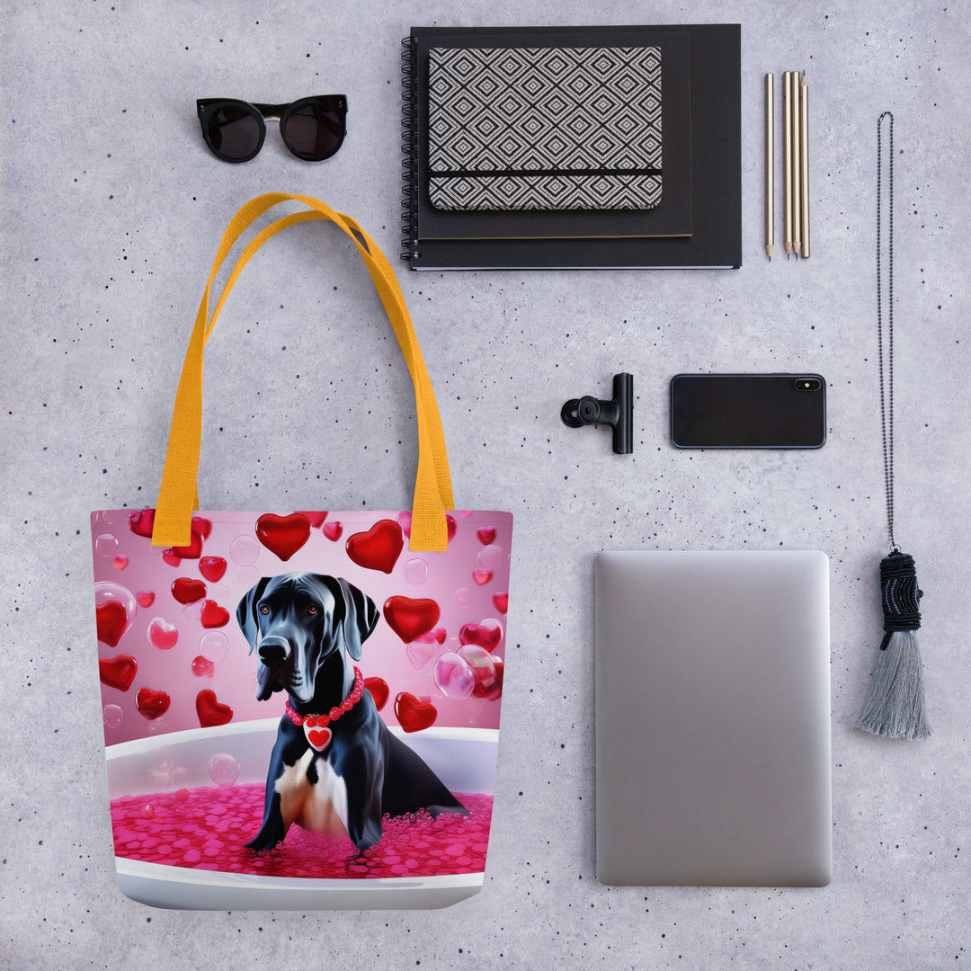 Tote bag-Great Dane Romantic