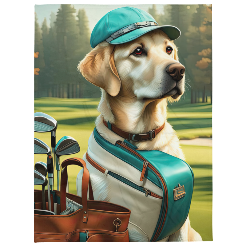 Throw Blanket-Labrador Retriever Golfer V10