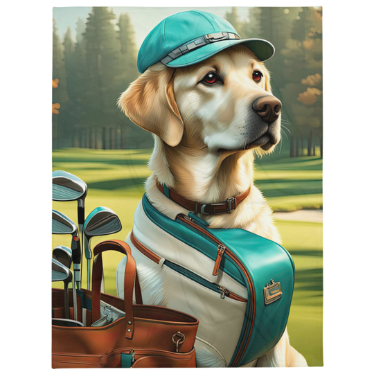 Throw Blanket-Labrador Retriever Golfer V10