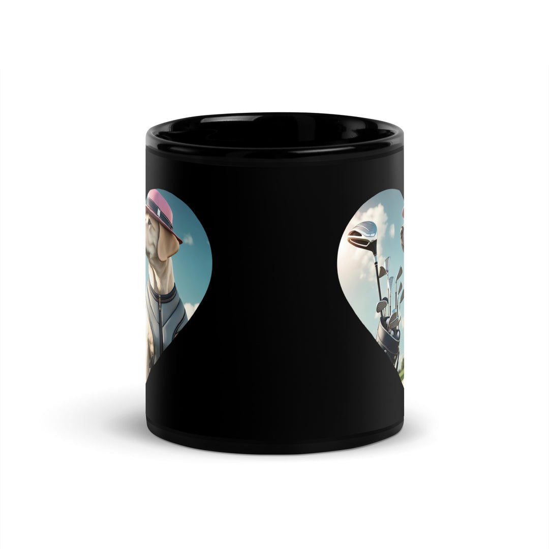 Black Glossy Mug-Labrador Retriever Golfer V2