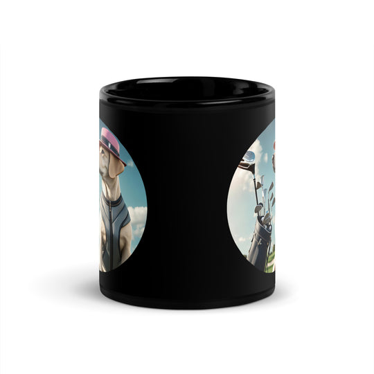 Black Glossy Mug-Labrador Retriever Golfer V3