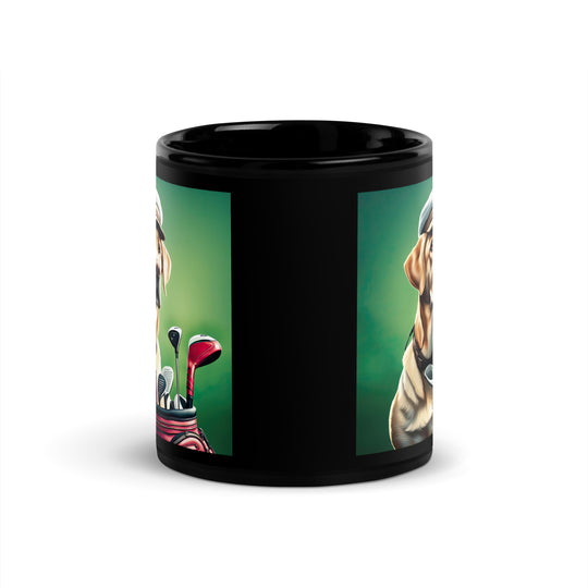 Black Glossy Mug-Labrador Retriever Golfer V7