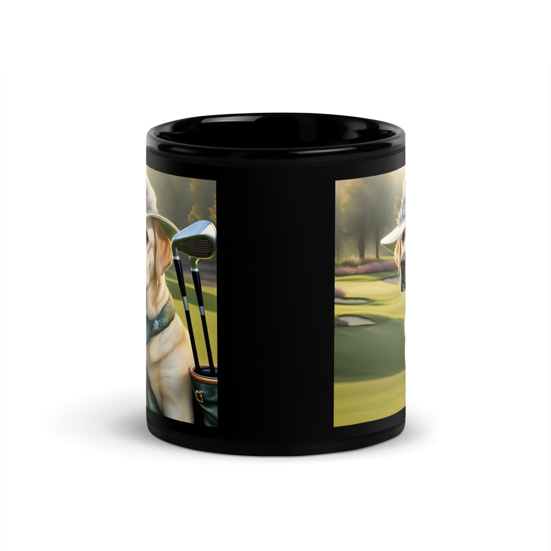 Black Glossy Mug-Labrador Retriever Golfer V9