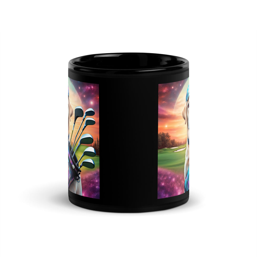 Black Glossy Mug-Labrador Retriever Golfer V11