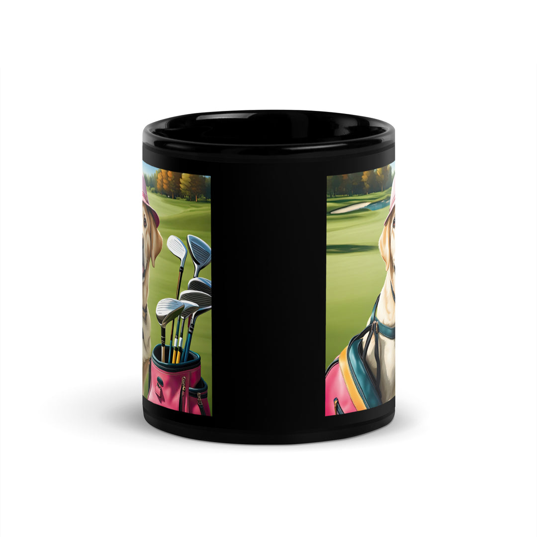 Black Glossy Mug-Labrador Retriever Golfer V15