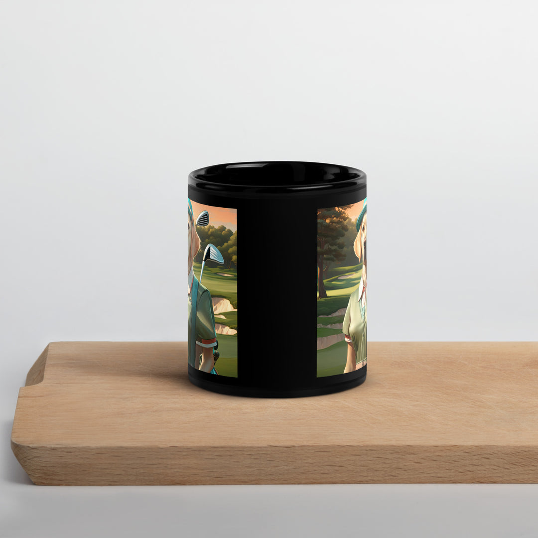 Black Glossy Mug-Labrador Retriever Golfer V20