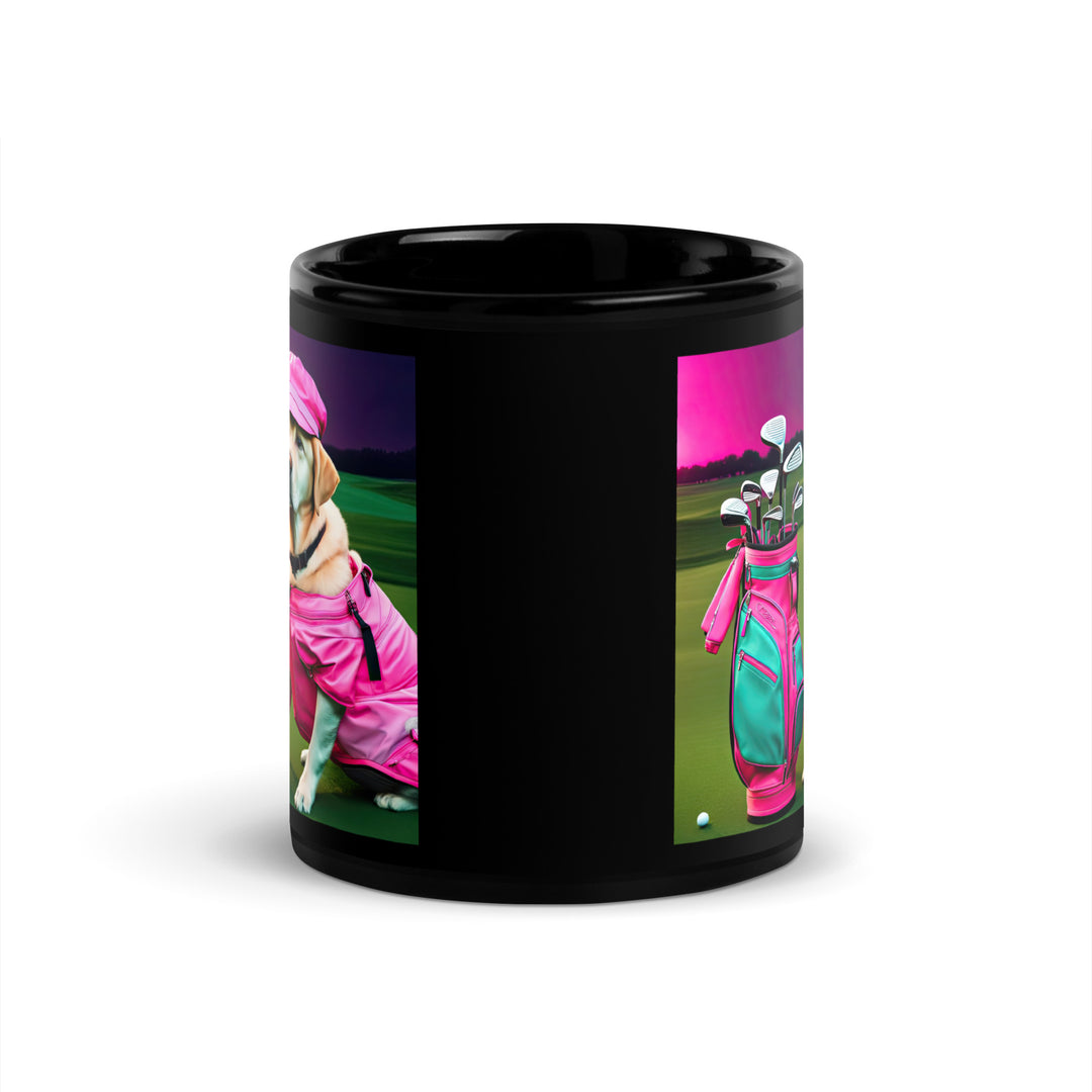 Black Glossy Mug-Labrador Retriever Golfer V21