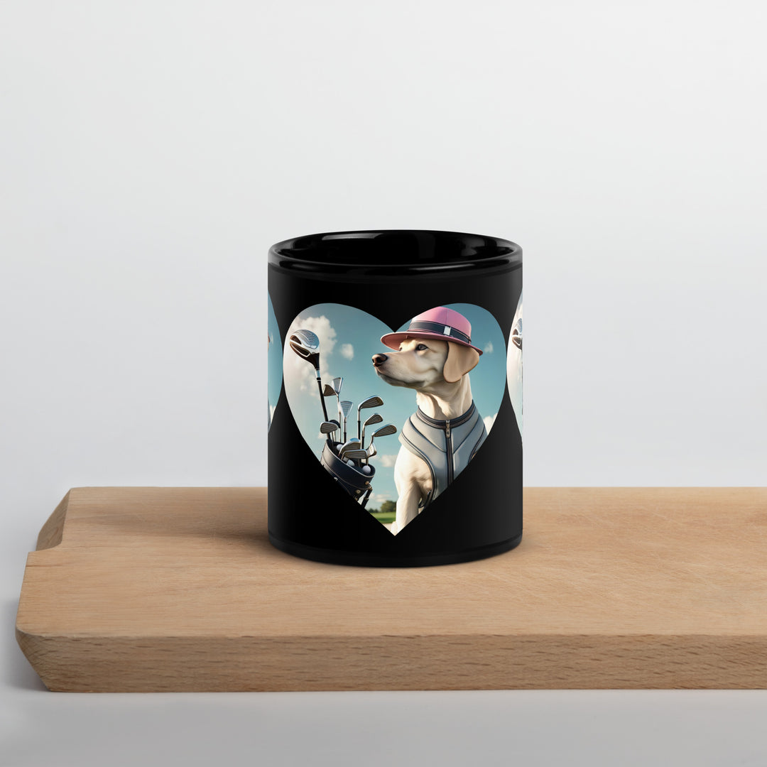 Black Glossy Mug-Labrador Retriever Golfer