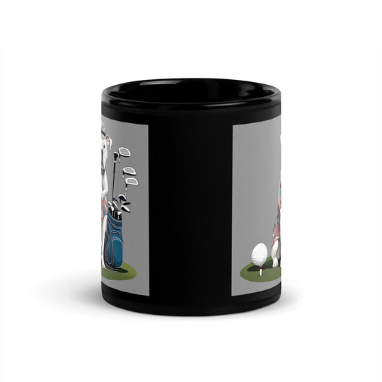 American Bulldog Golfer- Black Glossy Mug