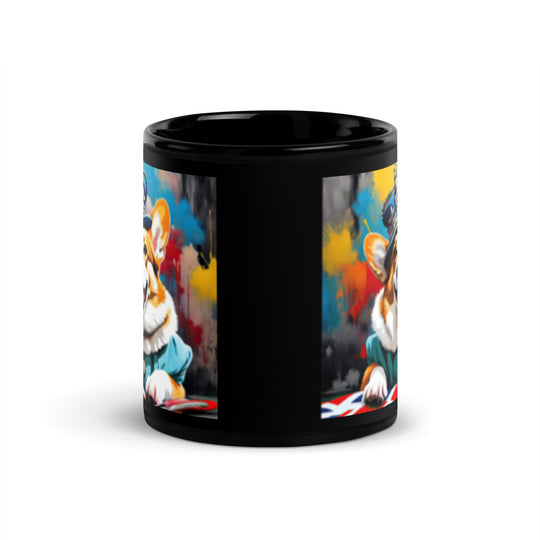 Pembroke Welsh Corgi- Black Glossy Mug v2