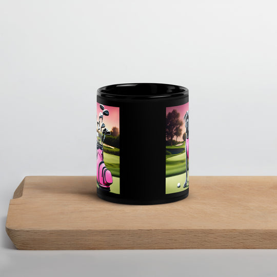 Cane Corso Golfer- Black Glossy Mug