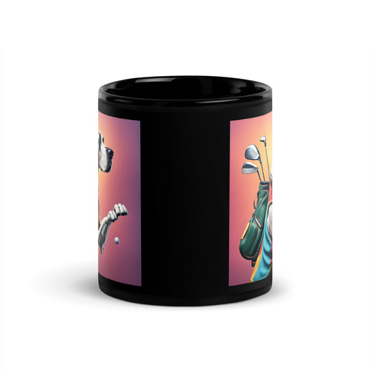 Great Dane Golfer- Black Glossy Mug