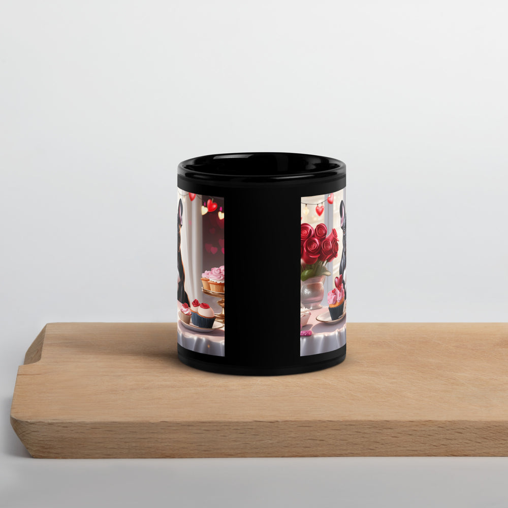 French Bulldog Romantic- Black Glossy Mug v2