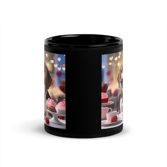 Beagle Romantic- Black Glossy Mug