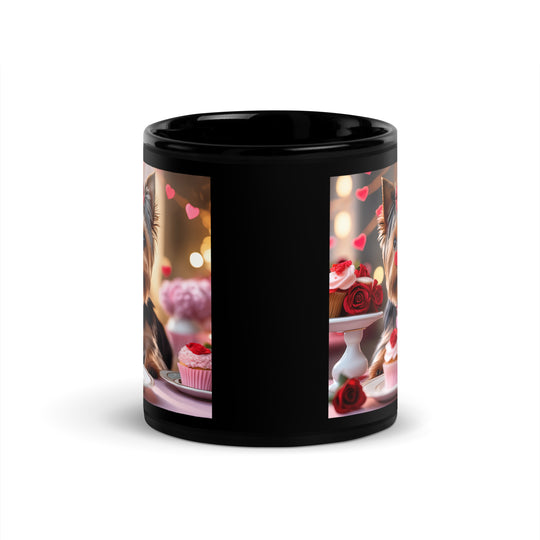 Yorkshire Terrier Romantic- Black Glossy Mug