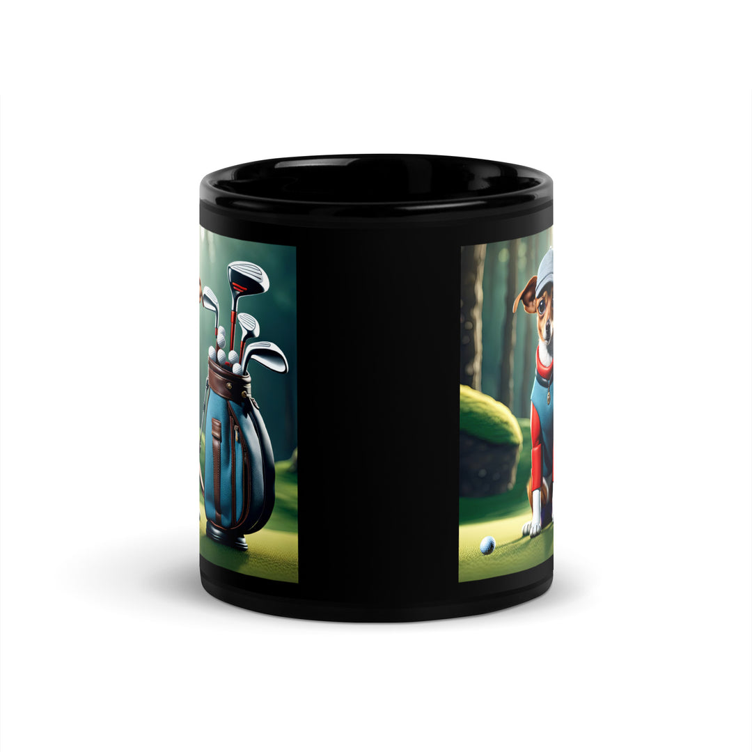 Chiweenie Golfer- Black Glossy Mug