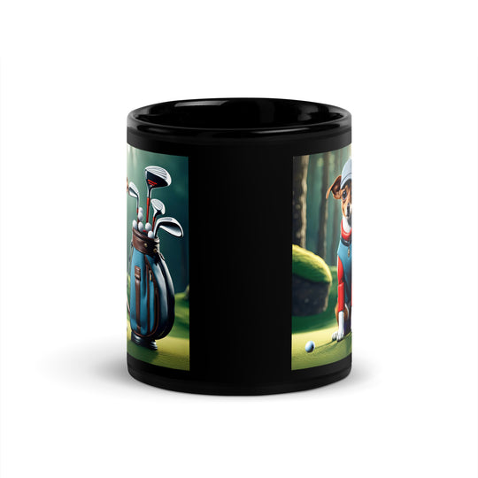 Chiweenie Golfer- Black Glossy Mug