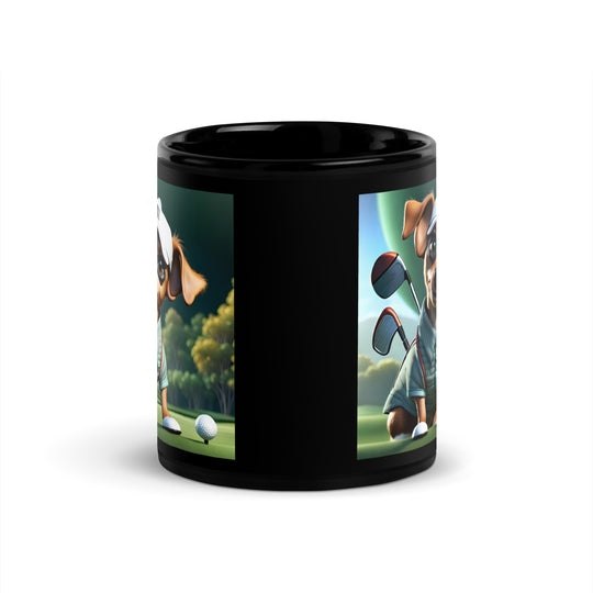 Chiweenie Golfer- Black Glossy Mug v4