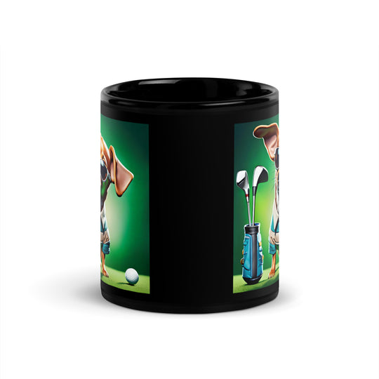 Chiweenie Golfer- Black Glossy Mug v6