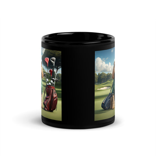 Cockapoo Golfer- Black Glossy Mug