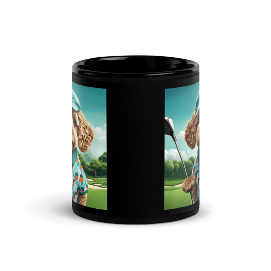 Cockapoo Golfer- Black Glossy Mug v3