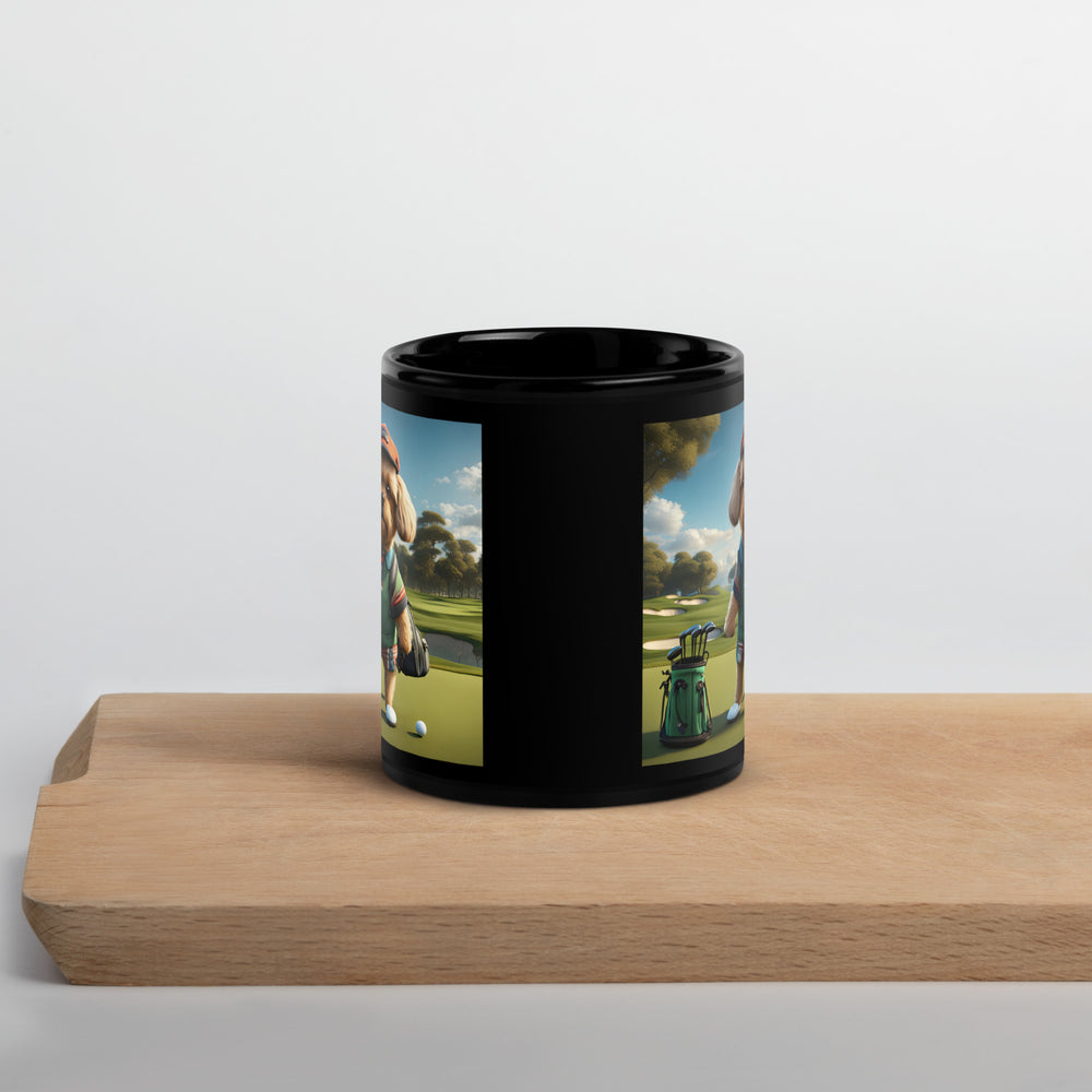 Pekapoo Golfer- Black Glossy Mug v2