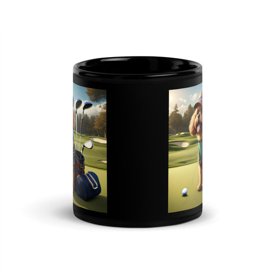 Pekapoo Golfer- Black Glossy Mug v12