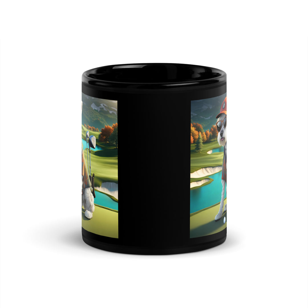 Pekapoo Golfer- Black Glossy Mug v13