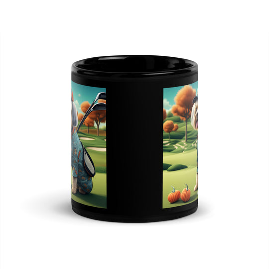 Pekapoo Golfer- Black Glossy Mug v8